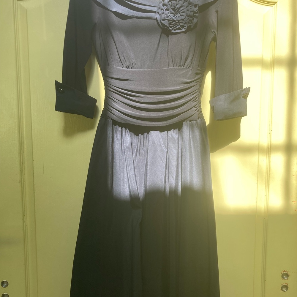 Black cocktail dress, Jessica Howard black cuffed sleeve cocktail dress